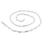 Italian 925 Sterling Silver Winding 3mm Singapore Chain Necklace