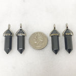 Natural Hematite Hexagonal Bullet Pointed Pendant