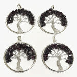 Handmade Tree of Life Wire Wrapped Garnet Pendant