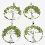 Handmade Tree of Life Wire Wrapped Peridot Pendant