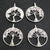 Circle Shaped Wire Wrapped Tree of Life Pendants (Pack of 4)