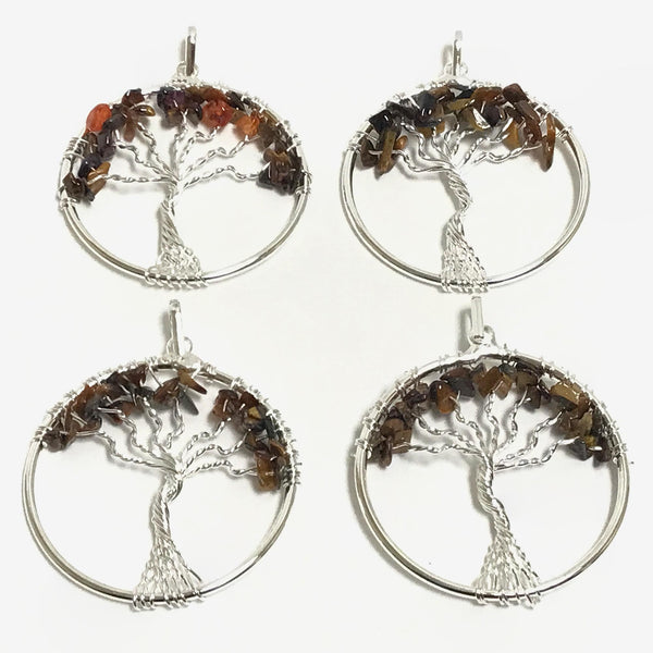 Tree of Life Tiger Eye Pendants Wholesale - Gem Avenue