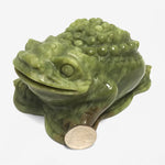 Hand Carved Nephrite Jade Frog Animal Figurine