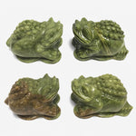 Hand Carved Nephrite Jade Frog Animal Figurine