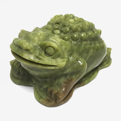 Hand Carved Nephrite Jade Frog Animal Figurine Wholesale - Gem Avenue