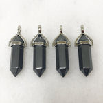 Natural Hematite Hexagonal Bullet Pointed Pendant
