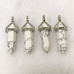 Natural Howlite Hexagonal Bullet Pointed Pendant